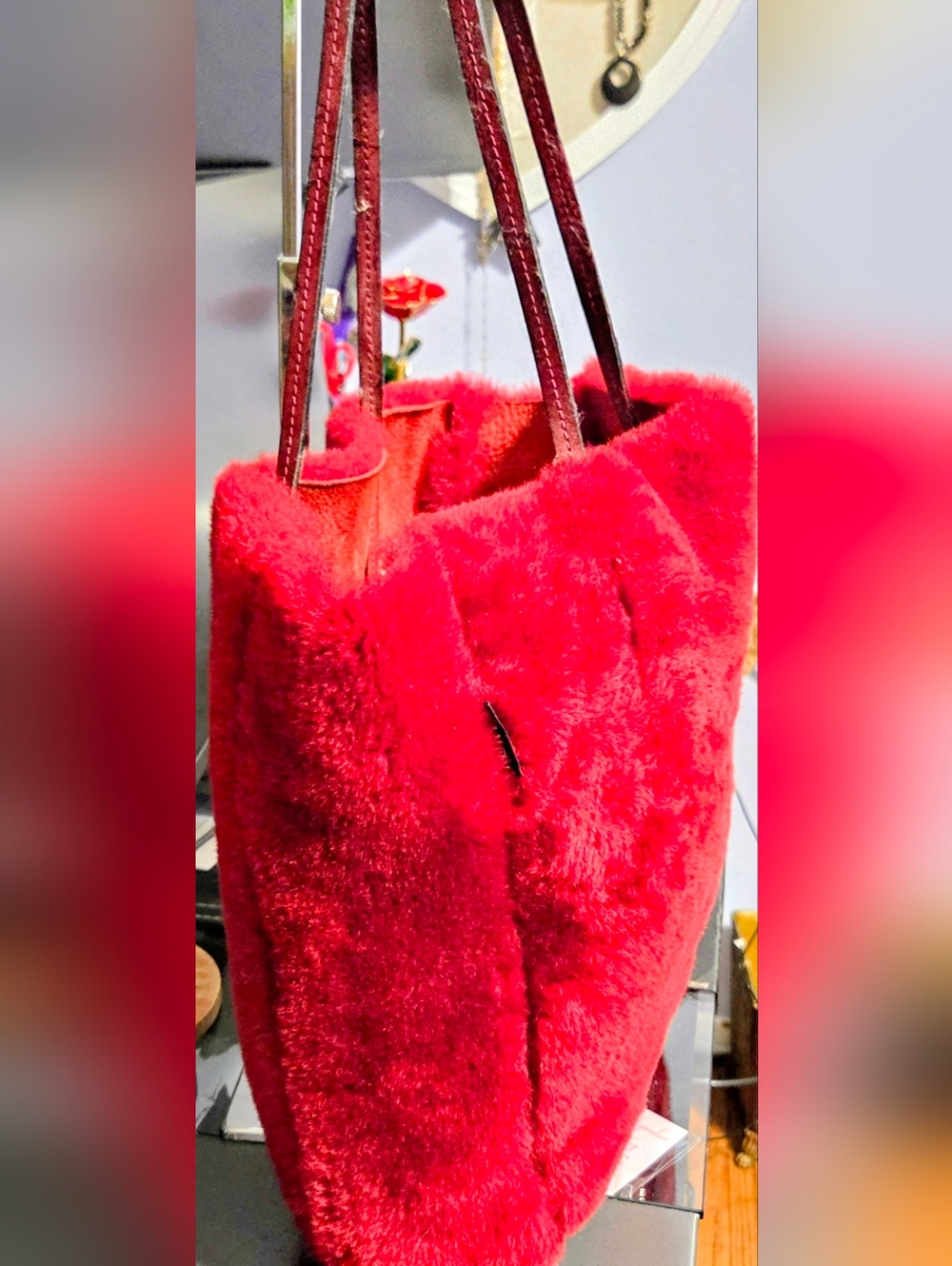 EUC- FURLA FUR TOTE BAG- MADE IN ITALY - Picture 3 of 9